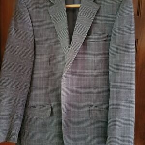 Oscar de la Renta Black & Brown Checkered Blazer